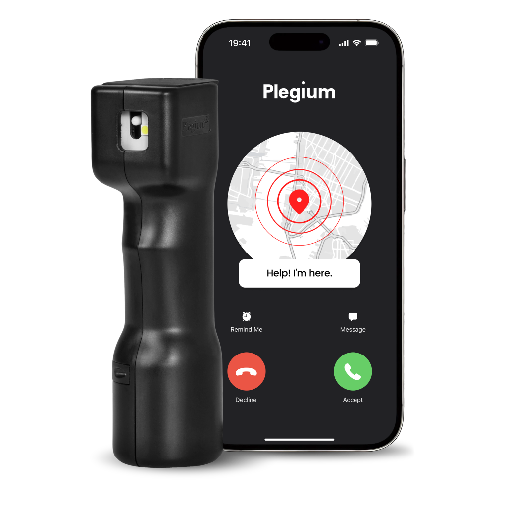 Plegium Smart Pepper Spray + 1 year Plegium Premium Subscription